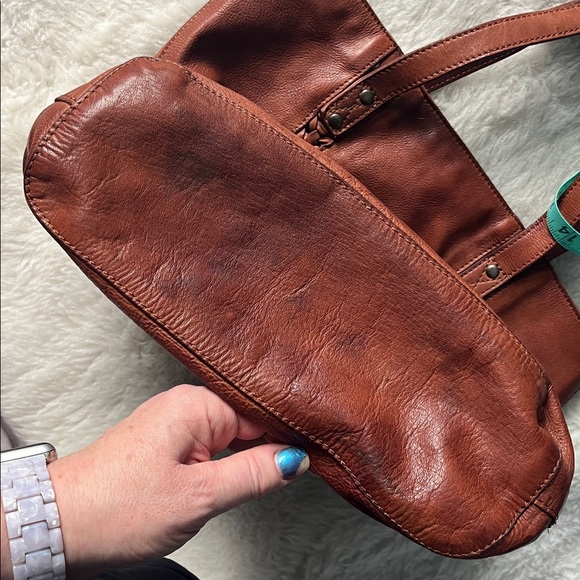 Vilenca Hollland Brown Leather dual handle Tote Bag with braid detail - Picture 11 of 14